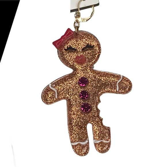 Betsey Johnson Gingerbread Man and Woman Earrings - Picture 2 of 5